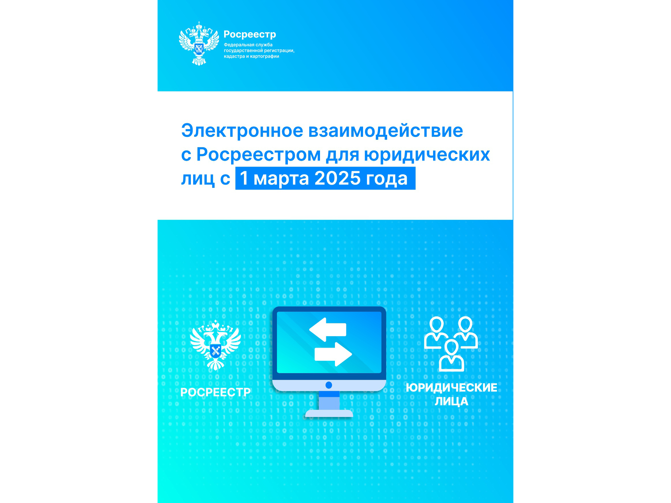 Электронное взаимодействие   с Росреестром для юридических  лиц с  1 марта 2025 года.